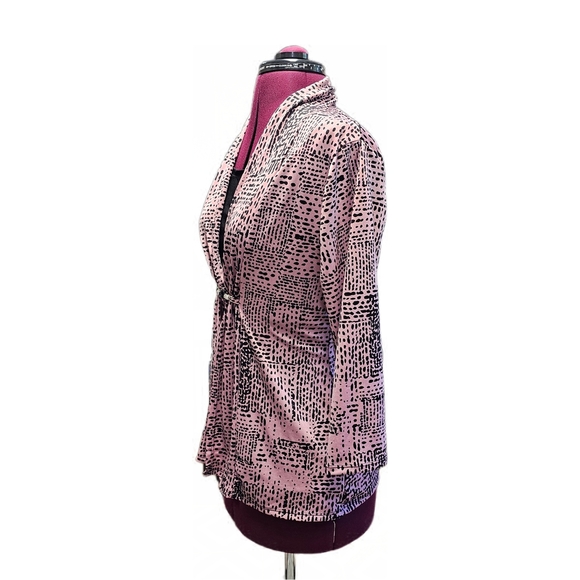 Notations Chic Blouse Abstract Design Pink Black - Picture 4 of 12